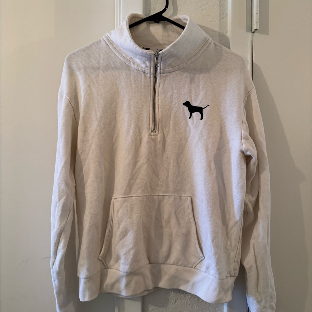 Victoria’s Secret PINK Cream Quarter-Zip Sweater